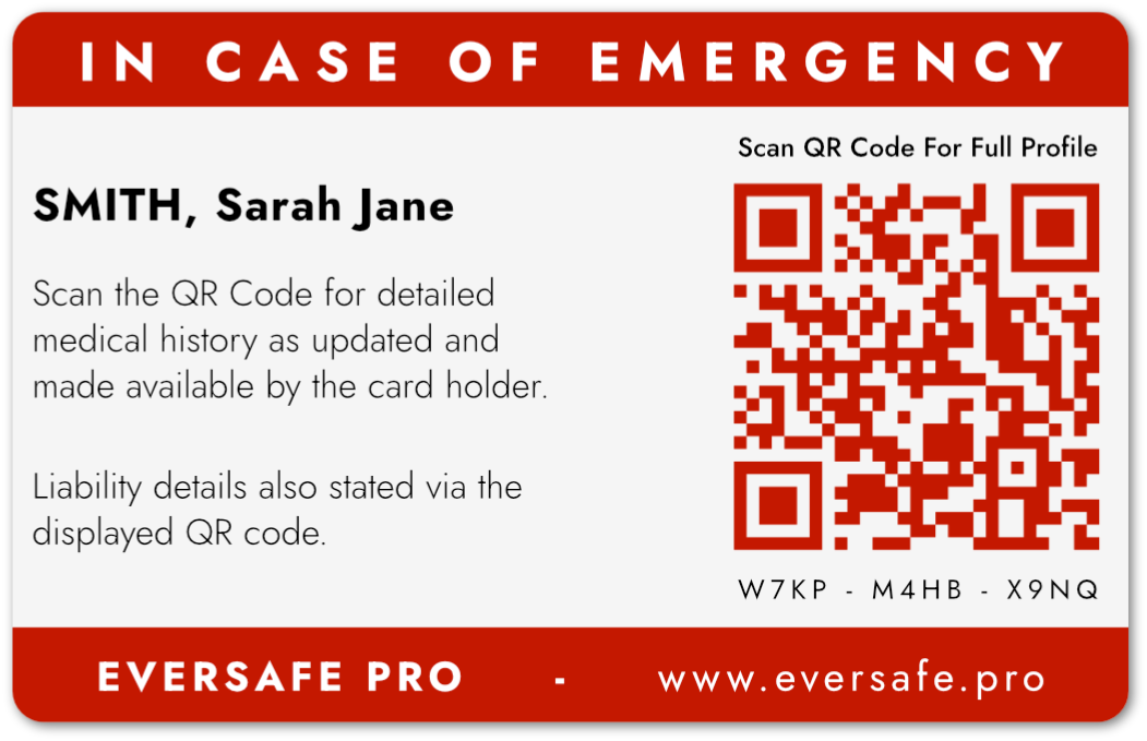 EverSafe Pro ICE card — back